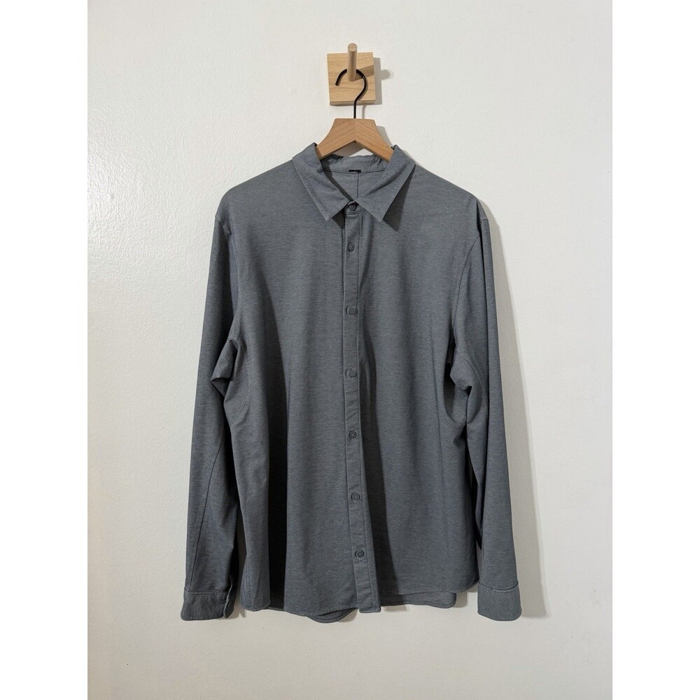 Lululemon Commission Long-Sleeve Shirt Grey Blue XL Lightweight Button Down